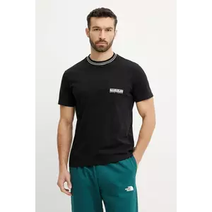 Napapijri tricou din bumbac S-Murlo barbati, culoarea negru, cu imprimeu, NP0A4IEJ9411 imagine