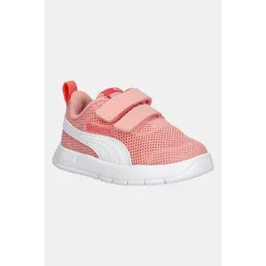 Puma sneakers pentru copii Courtflex V3 Mesh Inf culoarea portocaliu, 398086 imagine