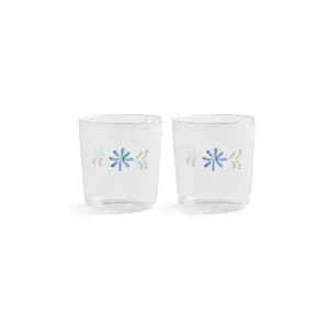 &k amsterdam set de pahare flora blue 300 ml 2-pack culoarea transparent imagine