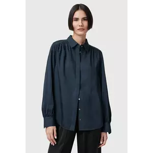 AllSaints camasa AGGIE femei, culoarea albastru marin, cu guler clasic, regular, W039PC imagine