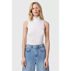 AllSaints top BEC ROLL femei, culoarea alb, cu guler, W004JC imagine