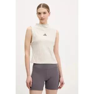 adidas top W AOP Blur culoarea bej, JG6236 imagine