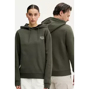 A.P.C. bluză hoodie standard rue madame GOTS culoarea verde, cu glugă, melanj, COHBV.M27914 imagine