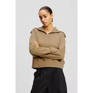 Karl Lagerfeld hanorac de bumbac femei, culoarea bej, uni, A2W20035 imagine