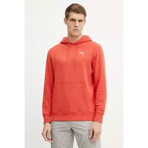 Puma hanorac de bumbac bărbați, culoarea rosu, cu glugă, uni, 629647 imagine