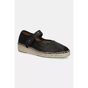 Billi Bi espadrile de piele culoarea negru, cu platforma, A28600 imagine