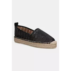 Billi Bi espadrile de piele culoarea negru, cu platforma, A8602 imagine