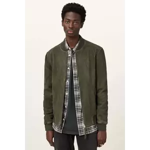 AllSaints geacă din piele întoarsă BUCKLEY culoarea verde, de tranzitie, M022LC imagine