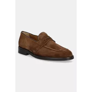 Hackett London mocasini din piele întoarsă COLLIN HALL bărbați, culoarea maro, HMS21468 imagine