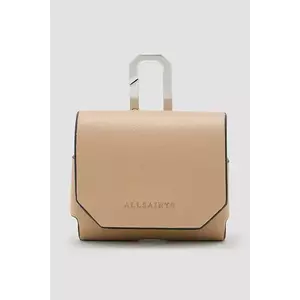 AllSaints husă airpod din piele AIRPOD culoarea bej, W275XC imagine