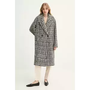 IRO palton din lână femei, culoarea negru, de tranzitie, cu doua randuri de nasturi, WP137WYRA imagine