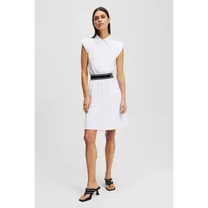 Karl Lagerfeld rochie din bumbac culoarea alb, mini, dreaptă, A2W13038 imagine
