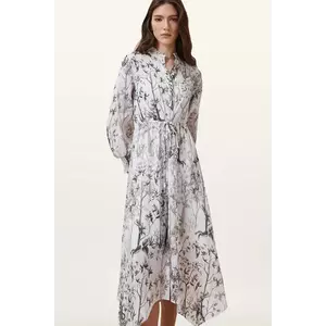 AllSaints rochie din in SKYLAR MAXI culoarea alb, midi, dreaptă, W047DC imagine