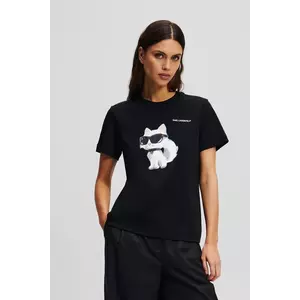 Karl Lagerfeld tricou din bumbac IKON AQUARELLE femei, culoarea negru, A2W17119 imagine