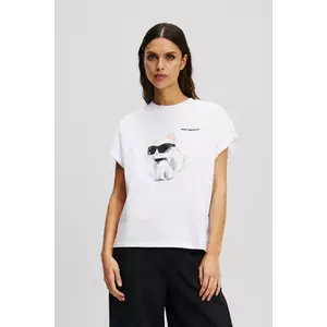 Karl Lagerfeld tricou din bumbac IKON AQUARELLE femei, culoarea alb, A2W17115 imagine