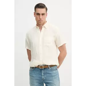 Gant camasa de in culoarea bej, cu guler button-down, regular imagine