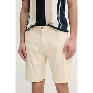 Pepe Jeans pantaloni scurti GYMDIGO FIVE POCKETS CARGO SHORT barbati, culoarea bej, PM801177 imagine