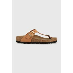 Birkenstock slapi GIZEH BS femei, culoarea maro, cu toc plat imagine