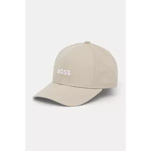 BOSS șapcă de baseball din bumbac culoarea bej, cu imprimeu, 50495121 imagine