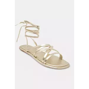 Weekend Max Mara sandale de piele FIABE femei, culoarea auriu, 2515521095600 imagine