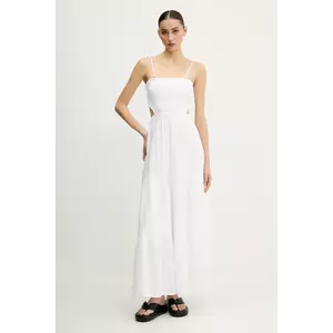 Rip Curl rochie din bumbac culoarea alb, maxi, evazată imagine