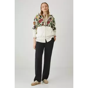 Medicine bluza femei, culoarea bej, cu glugă, cu imprimeu imagine