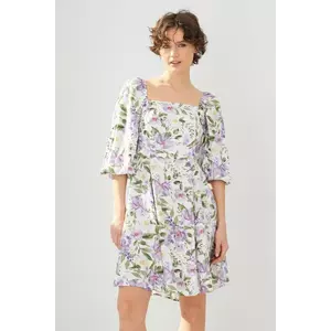 Medicine rochie culoarea bej, mini, evazată imagine