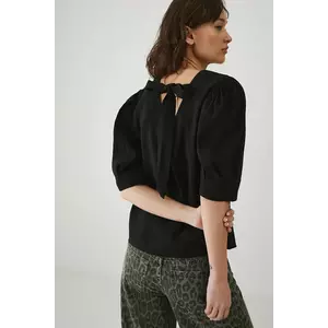 Medicine bluza femei, culoarea negru, neted imagine