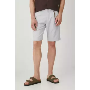 Medicine pantaloni scurti din in barbati, culoarea gri, melanj imagine