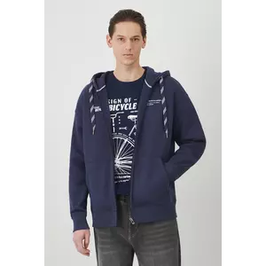 Medicine bluza barbati, culoarea albastru marin, cu glugă, cu imprimeu imagine