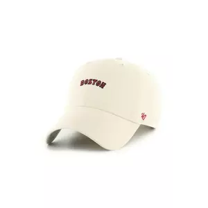 47 brand șapcă de baseball din bumbac MLB Boston Red Sox culoarea bej, cu imprimeu, B-BSRNS02GWS-NT imagine