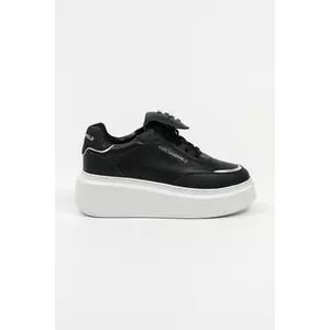 Karl Lagerfeld sneakers din piele ANAKAPRI femei, culoarea negru, KL63519S imagine