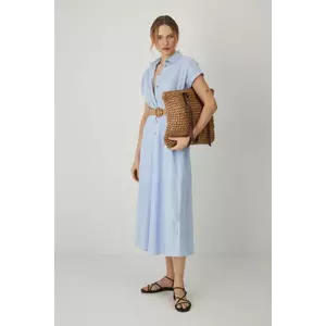 Medicine rochie din in midi, evazată imagine