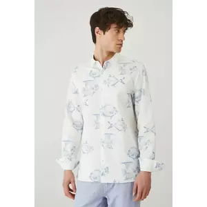 Medicine camasa de in barbati, cu guler clasic, regular imagine