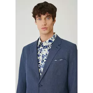 Medicine blazer din amestec de in culoarea albastru marin imagine