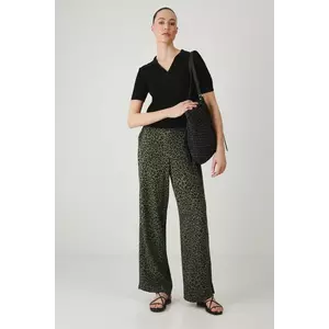 Medicine pantaloni femei, culoarea verde, lat, high waist imagine