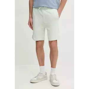 BOSS Orange pantaloni scurti din bumbac culoarea turcoaz, melanj imagine