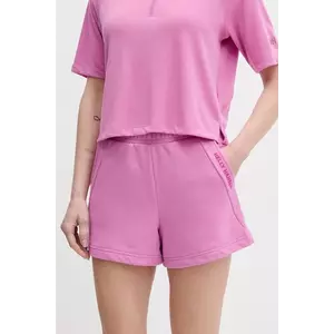 Helly Hansen pantaloni scurti femei, culoarea violet, cu imprimeu, high waist, 54081 imagine