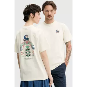 Kaotiko tricou din bumbac culoarea bej, cu imprimeu, AQ016-01S-G002 imagine