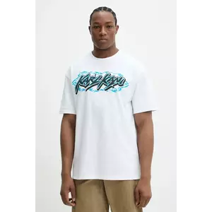 Karl Kani tricou din bumbac bărbați, culoarea alb, cu imprimeu, 60300353 imagine