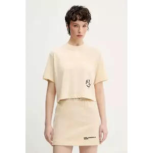 Karl Lagerfeld Jeans tricou femei, culoarea bej, A2W17076 imagine