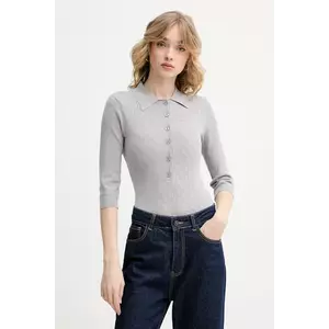 Rotate tricou polo femei, culoarea gri, 113785039 imagine