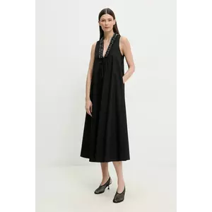 ISABELLE BLANCHE rochie culoarea negru, midi, evazată, IS25SS-A056-T012 imagine