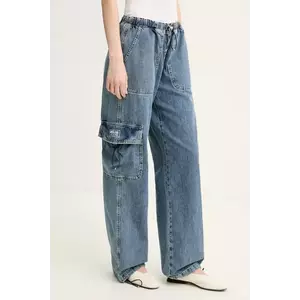 Moschino Jeans blugi din bumbac femei high waist, 0320 3721 imagine