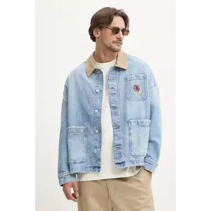 Tommy Jeans geacă din denim de tranzitie, oversize, DM0DM21049 imagine