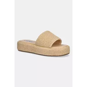 Steve Madden papuci Beachy femei, culoarea bej, cu platforma, SM11003589 imagine