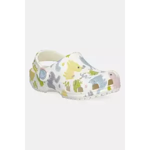 Crocs papuci CLASSIC PASTEL PETS CLOG KIDS culoarea alb, 210989 imagine