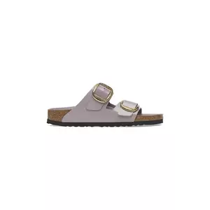 Birkenstock papuci de piele Arizona Hammered Buckle femei, culoarea violet, 1029762 imagine