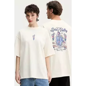 Kaotiko tricou din bumbac culoarea bej, cu imprimeu, AQ052-01S-G002 imagine