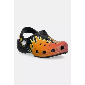 Crocs papuci CLASSIC FLAME CLOGS KIDS culoarea negru, 211214 imagine